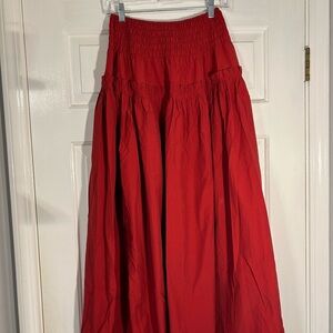 Maxi Anthropologie Skirt in Red